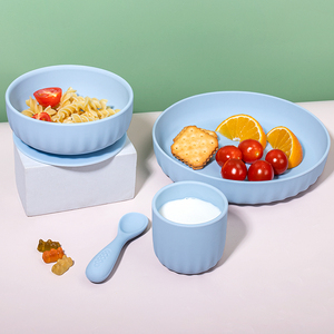 Assiette à <span class=keywords><strong>ventouse</strong></span> en silicone <span class=keywords><strong>de</strong></span> qualité alimentaire pour bébé, bol, tasse, vaisselle, <span class=keywords><strong>set</strong></span> <span class=keywords><strong>de</strong></span> repas pour enfants - Product Image 5