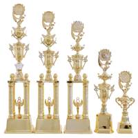 Nouveau design, trophées personnalisés à 4 poteaux en plastique, trophée de champion, récompense pour un concours de beauté ou un événement de maquillage