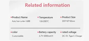 2024アップグレードスマートヘアカーラー回転バウンスカールポータブルUSB充電器旅行/家庭用マイナスイオン