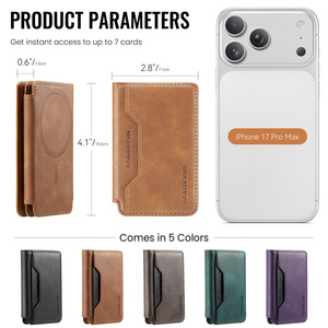 Portefeuille de téléphone portable en similicuir avec support magnétique, rangement pour cartes de luxe, pour unisexe, cadeau de vacances pour les proches, les amis et les personnes âgées - Product Image 5