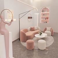 Conjunto de Sofás Curvos de Tela, Muebles Modulares para Oficina, Sala de Reuniones, Sala de Estar, Esponja para Hotel, Salón de Belleza, Apartamento, Villa, Recepción