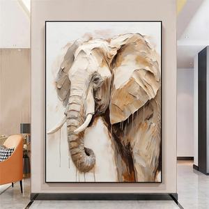 Pintura al Óleo Decorativa Realista Pintada a Mano Personalizada al por Mayor, Pinturas de Animales sobre Lienzo, Arte Mural con Textura 3D, Obras de Arte Grandes - Product Image 6