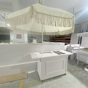 Chariot pliable de fleurs en gros personnalisable en ligne Chariot de nourriture mobile Chariot de charcuterie avec parapluie - Product Image 4