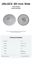Cymbale électronique en silicone UNLOCK Pro 20 "-Ride/Crash/Hi-Hat trois-en-un-universelle pour scène/studio d'enregistrement