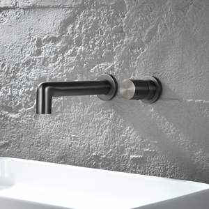 Латунный черный скрытый настенный смеситель для раковины - Product Image 1