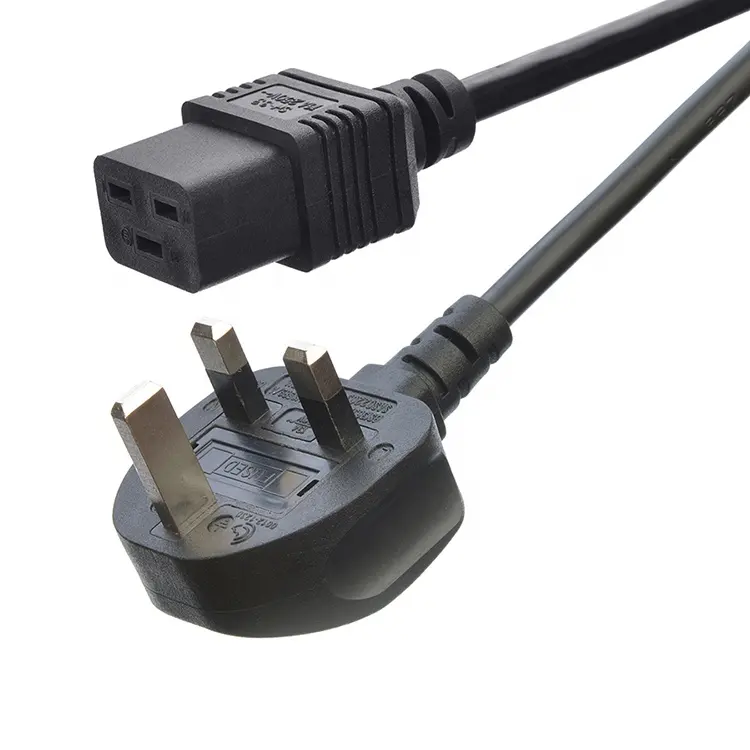 Netz stecker IEC60320 C19-Stecker 3-poliges Kabel mit Kabel leiste Netz kabel UK BS Standard 3-poliges IEC-Kabel