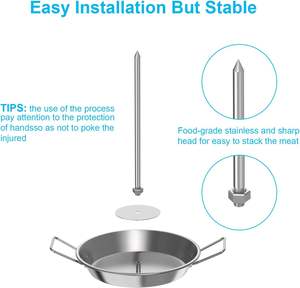 Support vertical pour brochettes de poulet et <span class=keywords><strong>dinde</strong></span> Al Pastor, plateau amovible, en acier inoxydable, résistant à la chaleur, à la corrosion et aux UV - Product Image 4
