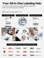 Imprimante d'étiquettes d'expédition Phomemo PM64D, imprimante thermique, imprimante thermique pour étiquettes d'expédition pour les vendeurs de commerce électronique