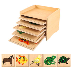 מונטסורי פאזל עץ ארון פאזל לחיות צמח סטריאו מורה עזרי גן ילדים בגיל הרך - Product Image 3