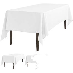 Nappe de table rectangulaire blanche en polyester 60x102 pouces pour événements, mariages et fêtes – Vente en gros - Product Image 1