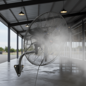 Ventilador de Pared Vevor de 24 Pulgadas con Nebulización, 3 Velocidades, Alta Velocidad, 7000 CFM, Resistente al Agua, Oscilante, Comercial y Residencial, Negro - Product Image 2