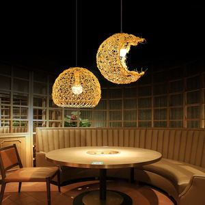 Moon Shde Rattan lampada a sospensione in Rattan tessuto a mano paralume in bambù da piccole a grandi dimensioni per uso domestico sala da pranzo Bar - Product Image 2
