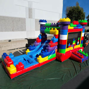 GMY Inflatables, location commerciale, château gonflable coloré <span class=keywords><strong>Lego</strong></span> avec toboggan aquatique combiné, aire de jeux Nex pour enfants - Product Image 4
