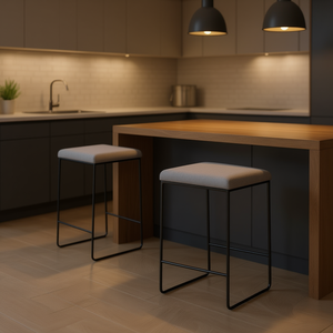 Sgabello da bancone Hastings con seduta in tessuto, design moderno, impilabile, per sala da pranzo - Product Image 2