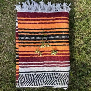 Mantel de manta de sarape mexicano <span class=keywords><strong>para</strong></span> <span class=keywords><strong>fiestas</strong></span> al aire libre Decoraciones DE BODA Técnica tejida Fiesta Cubierta de estilo mexicano - Product Image 6
