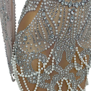 Elegante diamante perlas boda invitado cena vestido borla banquete fiesta ceñido al cuerpo vestido mujeres corto cóctel graduación vestidos de noche - Product Image 6