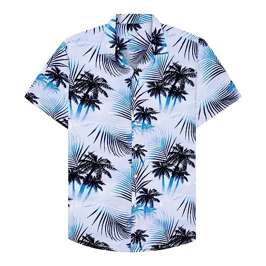 Custom impresso Casual novo modelo botão até camisas de praia havaianas para homens
