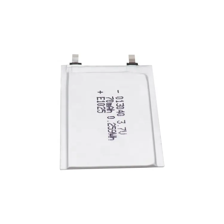 UN38.3 Certificate 1mm 3.7v Ultra Thin Lipo Battery 70mah Lithium Polymer Battery