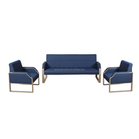 Canapé commercial moderne en cuir PU à trois places pour bureau, hôtel, appartement - Canapé d'attente personnalisé OEM