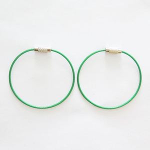 Porte-clés de câble de porte-clés de fil d'acier inoxydable vert d'usine de YIWANG - Product Image 2