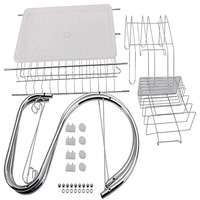 Séchoir à vaisselle à 2 niveaux égouttoir à assiettes étagère de rangement organisateur de cuisine support d'évier égouttoir à découper