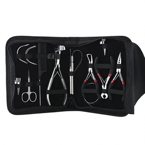 Custom Surgical Grade Stainless Steel Hair Extension Tool Kit Crimping Plier Tape Remover Keratin Bond <b>Cutter</b> Cutting Scissors - Product Image 1