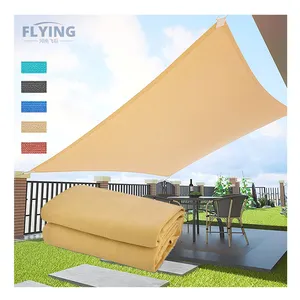 160GSM180GSM Vườn Ô Tô Công Viên Tam Giác Tán Hình Chữ Nhật Nhựa Chống Thấm Nước HDPE Sun Shade Sails Ngoài Trời Ngà Màu Be