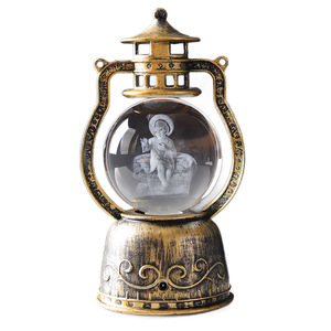 Lámpara de Noche de Bola de Cristal 3D con Diseño de Caballo, Lámpara de Escritorio Retro, Adorno Decorativo Navideño Personalizado con Luz de Vela Electrónica Pequeña - Product Image 4