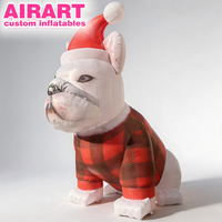 Bouledogue français gonflable personnalisé, modèle réaliste, décorations de Noël gonflables pour l'affichage en animalerie, mascotte de qualité commerciale