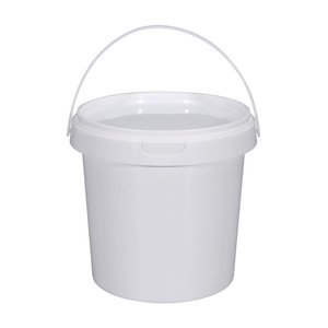 Cubo de Plástico PP de Grado Alimenticio de 6L con Tapa, Cilíndrico, Blanco, para Almacenamiento de Pintura - Product Image 1