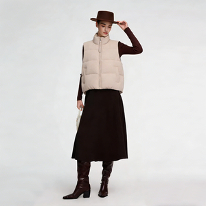 <span class=keywords><strong>Chaleco</strong></span> <span class=keywords><strong>de</strong></span> Cachemira 100% <span class=keywords><strong>de</strong></span> Alta Gama para <span class=keywords><strong>Mujer</strong></span>, con Cuello Alto, Relleno 90% Plumón <span class=keywords><strong>de</strong></span> <span class=keywords><strong>Ganso</strong></span> Blanco, Dobladillo Ajustable - Product Image 3