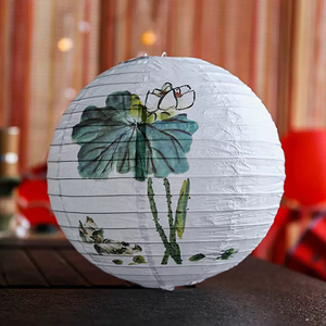 Linternas de papel colgantes de estilo chino con flor de ciruelo/linterna Oriental de loto para exteriores para la decoración de Año Nuevo del Festival del Medio Otoño - Product Image 6