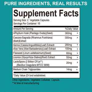 Cápsulas para la Limpieza Intestinal, Desintoxicación del <span class=keywords><strong>Colon</strong></span> para el Alivio del Estreñimiento y la Hinchazón, Suplemento Probiótico y de Fibra con Senna - Product Image 6