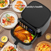 Friteuse à air électrique 10L carrée en plastique sans huile, avec écran LCD, design moderne de style français, multifonction pour la cuisson domestique