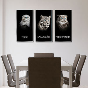 Decoración de pared moderna, póster de <span class=keywords><strong>lienzo</strong></span> de León negro, estampado de animales, arte de pared, cuadro Mural, obra de arte, pintura decorativa de porcelana de cristal - Product Image 5