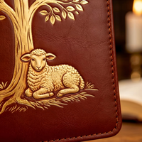 Carnet de prière chrétien A5 avec logo personnalisé en relief, couverture en cuir PU souple, journal biblique, cadeau religieux
