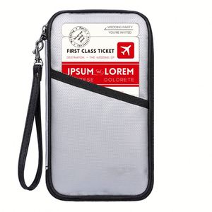 CUSTOM Fashionable Fireproof Leather Passport <b>Bag</b> with Zipper Closure Plastic File Organization for Male Female Travellers - Product Image 1