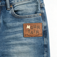 Écussons personnalisés thermocollés en cuir PU rectangulaires pour vêtements en jean, accessoires de couture, vente en gros OEM
