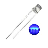 Dip F3 tête plate broche courte couleur bleue 460nm -470nm 200mcd lentille claire de l'eau à travers le trou LED Diode 3mm