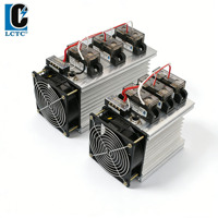 Relais statique triphasé LCTC 200A 250A avec dissipateur thermique, relais de puissance à courant élevé DC-AC AC-AC avec radiateur