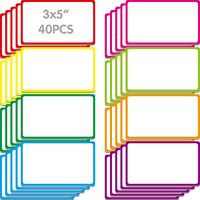 40 PCS Interactive Dry Erase Réutilisable Neon Name Tag Stickers Frame Colorful Magnetic Labels 8 Colors Whiteboards Product