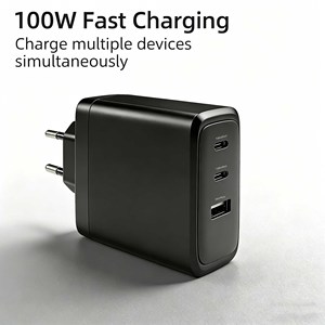 100W GaN Wall Charger 3-Port (2C+1A) PD Fast Charger Compact Travel Power <b>Adapter</b> for Laptop Phone - Product Image 4