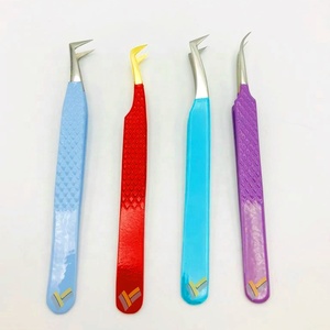 Haute qualité durable diamant Grip russe Volume botte japonais en acier inoxydable Extension de cils pince à épiler pointu sourcil - Product Image 5