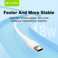 Kabel Bavin Baru dan Harga Murah QC3.0 dengan Transmisi Data Material TPE 1M untuk Semua Ponsel 2023