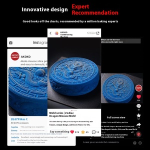 Akoko Moule en silicone pour gâteau en mousse de <span class=keywords><strong>dragon</strong></span> de 7 pouces Moule à pâtisserie personnalisé Western Pâtisserie Chocolat Zodiaque pour la pâtisserie française - Product Image 6