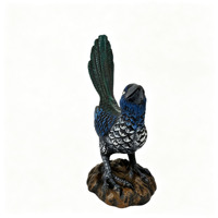 Ornement Art Déco en fonte peint à la main, motif Pie, Symbole de joie et d'espoir, Oiseau porte-bonheur, Décoration artisanale pour salon, bureau et table d'étude