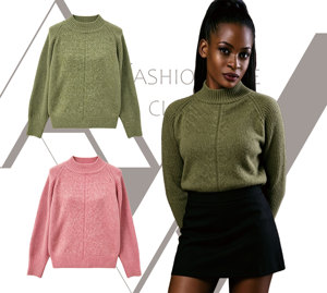 Individuelles Logo Damen Einfarbiger Oversize Pullover Joahs Ähnlicher Stil Langarm Rundhals Sweatshirt Top De Mujer - Product Image 1