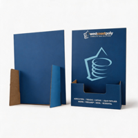 Présentoir de comptoir en carton imprimé sur mesure pour brochures, support de prospectus en papier pour salon professionnel, porte-flyers de bureau pour magasin de détail