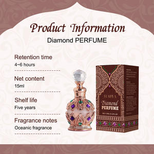 Perfume Árabe Portátil de 15 ml, Venta Caliente en el Medio Oriente, Fragancia de Rosa Árabe, Jazmín y Vainilla, Aceite de Perfume con Diamantes, Sin Alcohol - Product Image 4