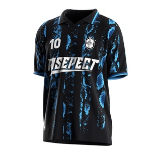 Single Button Collar Retro Soccer Jersey Quick-dry Moisture-control Optional Custom Trims for Practice - Product Image 3